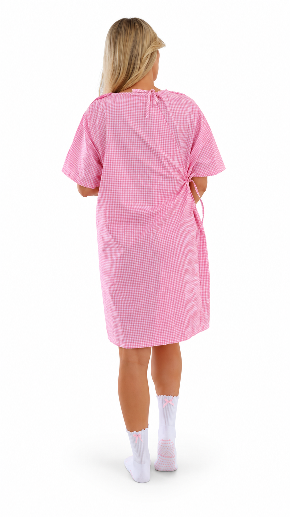The Pink Gingham Birth Gown