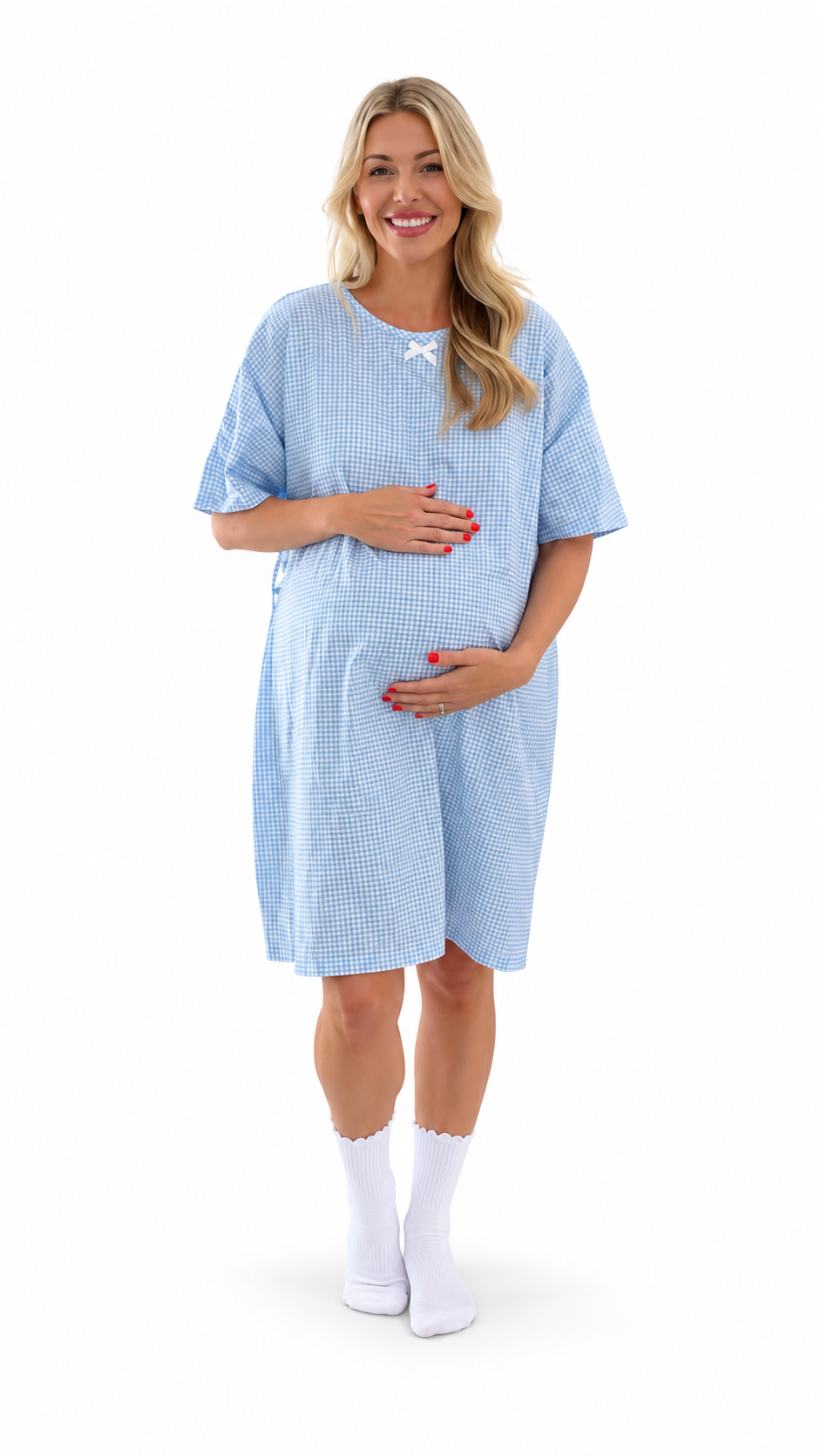 The Blue Gingham Birth Gown